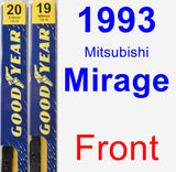 Front Wiper Blade Pack for 1993 Mitsubishi Mirage - Premium