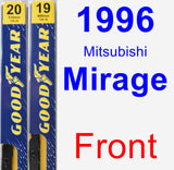 Front Wiper Blade Pack for 1996 Mitsubishi Mirage - Premium