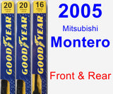 Front & Rear Wiper Blade Pack for 2005 Mitsubishi Montero - Premium