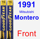 Front Wiper Blade Pack for 1991 Mitsubishi Montero - Premium