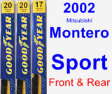 Front & Rear Wiper Blade Pack for 2002 Mitsubishi Montero Sport - Premium