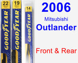Front & Rear Wiper Blade Pack for 2006 Mitsubishi Outlander - Premium