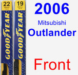 Front Wiper Blade Pack for 2006 Mitsubishi Outlander - Premium