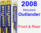 Front & Rear Wiper Blade Pack for 2008 Mitsubishi Outlander - Premium