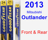 Front & Rear Wiper Blade Pack for 2013 Mitsubishi Outlander - Premium