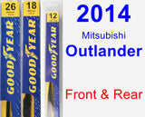 Front & Rear Wiper Blade Pack for 2014 Mitsubishi Outlander - Premium