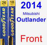 Front Wiper Blade Pack for 2014 Mitsubishi Outlander - Premium