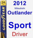 Driver Wiper Blade for 2012 Mitsubishi Outlander Sport - Premium