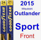 Front Wiper Blade Pack for 2015 Mitsubishi Outlander Sport - Premium