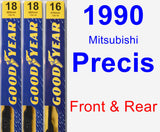 Front & Rear Wiper Blade Pack for 1990 Mitsubishi Precis - Premium