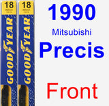 Front Wiper Blade Pack for 1990 Mitsubishi Precis - Premium