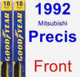 Front Wiper Blade Pack for 1992 Mitsubishi Precis - Premium