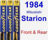 Front & Rear Wiper Blade Pack for 1984 Mitsubishi Starion - Premium