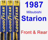 Front & Rear Wiper Blade Pack for 1987 Mitsubishi Starion - Premium