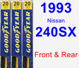 Front & Rear Wiper Blade Pack for 1993 Nissan 240SX - Premium