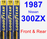 Front & Rear Wiper Blade Pack for 1987 Nissan 300ZX - Premium