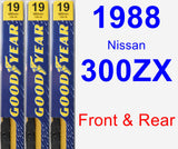 Front & Rear Wiper Blade Pack for 1988 Nissan 300ZX - Premium