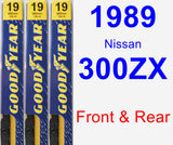 Front & Rear Wiper Blade Pack for 1989 Nissan 300ZX - Premium