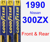 Front & Rear Wiper Blade Pack for 1990 Nissan 300ZX - Premium