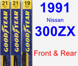 Front & Rear Wiper Blade Pack for 1991 Nissan 300ZX - Premium