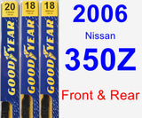 Front & Rear Wiper Blade Pack for 2006 Nissan 350Z - Premium