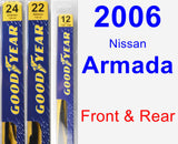 Front & Rear Wiper Blade Pack for 2006 Nissan Armada - Premium