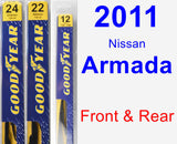 Front & Rear Wiper Blade Pack for 2011 Nissan Armada - Premium