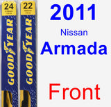 Front Wiper Blade Pack for 2011 Nissan Armada - Premium