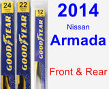 Front & Rear Wiper Blade Pack for 2014 Nissan Armada - Premium
