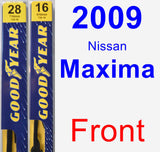 Front Wiper Blade Pack for 2009 Nissan Maxima - Premium