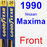 Front Wiper Blade Pack for 1990 Nissan Maxima - Premium