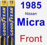 Front Wiper Blade Pack for 1985 Nissan Micra - Premium