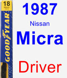 Driver Wiper Blade for 1987 Nissan Micra - Premium