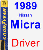 Driver Wiper Blade for 1989 Nissan Micra - Premium