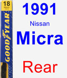 Rear Wiper Blade for 1991 Nissan Micra - Premium