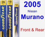 Front & Rear Wiper Blade Pack for 2005 Nissan Murano - Premium