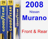 Front & Rear Wiper Blade Pack for 2008 Nissan Murano - Premium