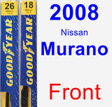 Front Wiper Blade Pack for 2008 Nissan Murano - Premium