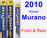 Front & Rear Wiper Blade Pack for 2010 Nissan Murano - Premium