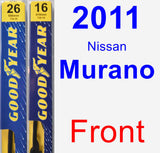 Front Wiper Blade Pack for 2011 Nissan Murano - Premium