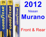 Front & Rear Wiper Blade Pack for 2012 Nissan Murano - Premium