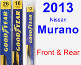 Front & Rear Wiper Blade Pack for 2013 Nissan Murano - Premium