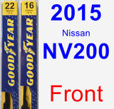 Front Wiper Blade Pack for 2015 Nissan NV200 - Premium