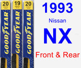 Front & Rear Wiper Blade Pack for 1993 Nissan NX - Premium