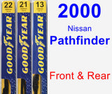 Front & Rear Wiper Blade Pack for 2000 Nissan Pathfinder - Premium