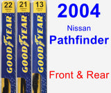 Front & Rear Wiper Blade Pack for 2004 Nissan Pathfinder - Premium