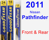 Front & Rear Wiper Blade Pack for 2011 Nissan Pathfinder - Premium
