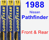 Front & Rear Wiper Blade Pack for 1988 Nissan Pathfinder - Premium