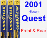 Front & Rear Wiper Blade Pack for 2001 Nissan Quest - Premium