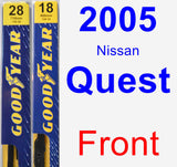 Front Wiper Blade Pack for 2005 Nissan Quest - Premium